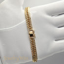 【要お問い合わせ】喜平 ブレスレット K18 トリプル 8面 30g 20cm (出来上がり重量約28g前後) 造幣局検定マーク(ホールマーク)刻印入りベース アフターダイヤ留め加工(1コマ4pc留め)