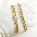 【要お問い合わせ】喜平 ネックレス K18 トリプル 12面 100g 50cm (出来上がり重量約95g前後) 造幣局検定マーク(ホールマーク)刻印入りベース アフターダイヤ留め加工(1コマ6pc留め) 喜平金具アフターダイヤ留め加工