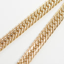 【要お問い合わせ】喜平 ネックレス K18 トリプル 12面 128g 55cm (出来上がり重量約121g前後) 造幣局検定マーク(ホールマーク)刻印入りベース アフターダイヤ留め加工(1コマ6pc留め) 喜平金具アフターダイヤ留め加工