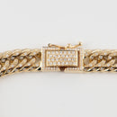 【要お問い合わせ】喜平 ブレスレット K18 トリプル 12面 50g 20cm (出来上がり重量約49g前後) 造幣局検定マーク(ホールマーク)刻印入りベース アフターダイヤ留め加工(1コマ6pc留め) 喜平金具アフターダイヤ留め加工