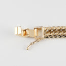 【要お問い合わせ】喜平 ブレスレット K18 トリプル 12面 50g 20cm (出来上がり重量約49g前後) 造幣局検定マーク(ホールマーク)刻印入りベース アフターダイヤ留め加工(1コマ6pc留め) 喜平金具アフターダイヤ留め加工