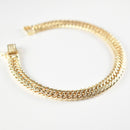 【要お問い合わせ】喜平 ブレスレット K18 トリプル 8面 30g 20cm (出来上がり重量約29g前後) 造幣局検定マーク(ホールマーク)刻印入りベース アフターダイヤ留め加工(1コマ6pc留め) 喜平金具アフターダイヤ留め加工