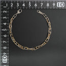 ダブル小豆チェーン ブレスレット K18 Pt850 コンビ 幅4.0mm 0.7角線 18cm