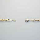 ダブル小豆チェーン ネックレス K18 Pt850 コンビ 幅4.7mm 1.0角線 50cm