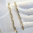 ダブル小豆チェーン ネックレス K18 Pt850 コンビ 幅4.7mm 1.0角線 50cm