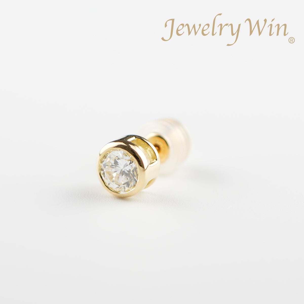ピアス K18 0.5ct ダイヤモンド付 片方 ※フクリン留め