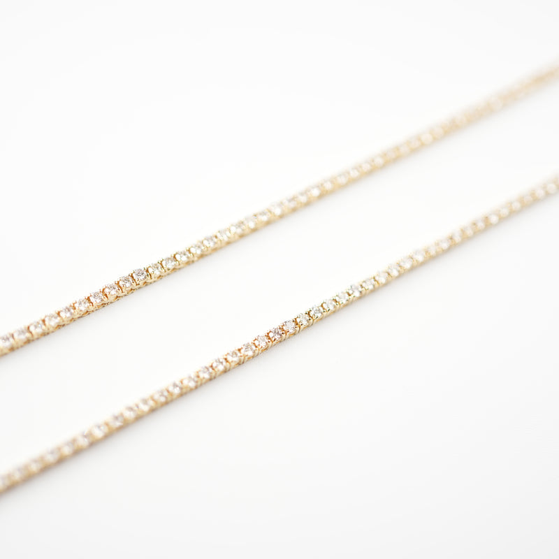 ダイヤモンドテニスネックレス ストレート K18枠 幅1.9mm 50.5cm