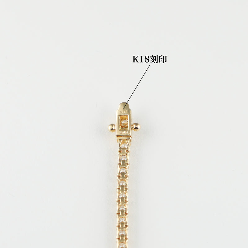 K18 ダイヤモンド3.0ct ⭐︎テニスブレスレット⭐︎ ダイヤモンドテニス ブレスレット ストレート K18枠 幅約2.7mm 20cm