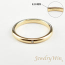 リング 甲丸リング K18 幅2.2mm ダイヤ付