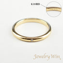 リング 甲丸リング K18 幅2.2mm ダイヤ付