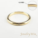 リング 甲丸リング K18 幅2.2mm ダイヤ付