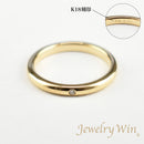 リング 甲丸リング K18 幅2.2mm ダイヤ付