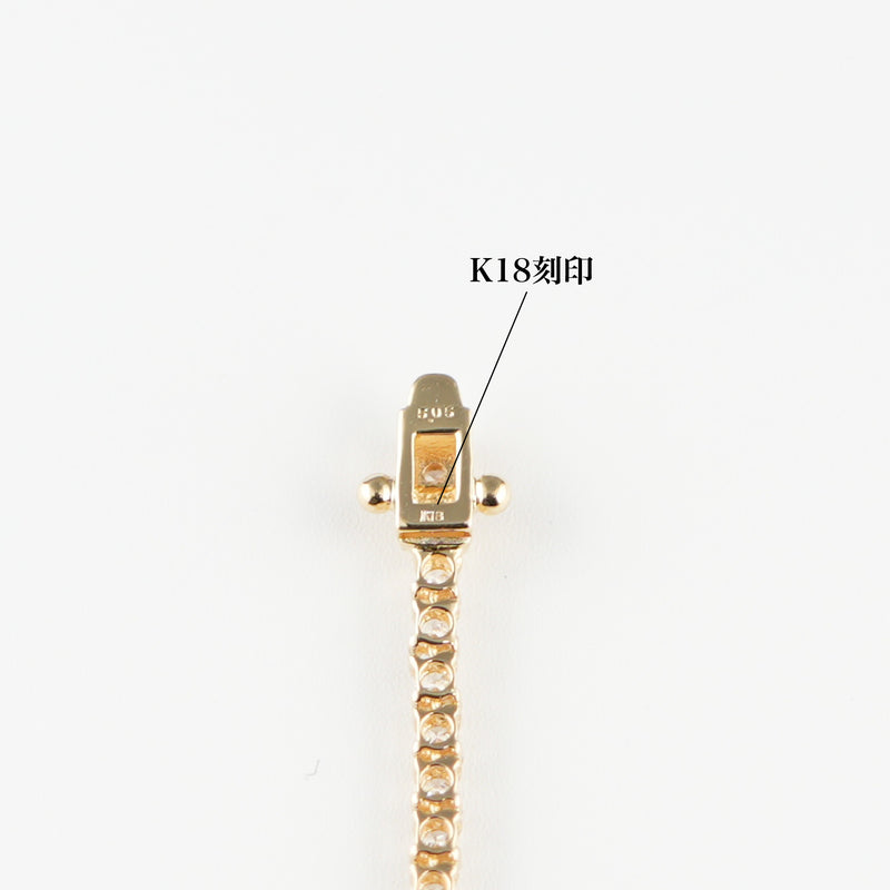 ダイヤモンドテニスネックレス ストレート K18枠 幅2.3mm 45cm トータル5.05ct カラー:G〜H クラリティ:VS-1〜SI-1 カット:EX〜VG ※ダイヤモンドのグレードは目安となります※