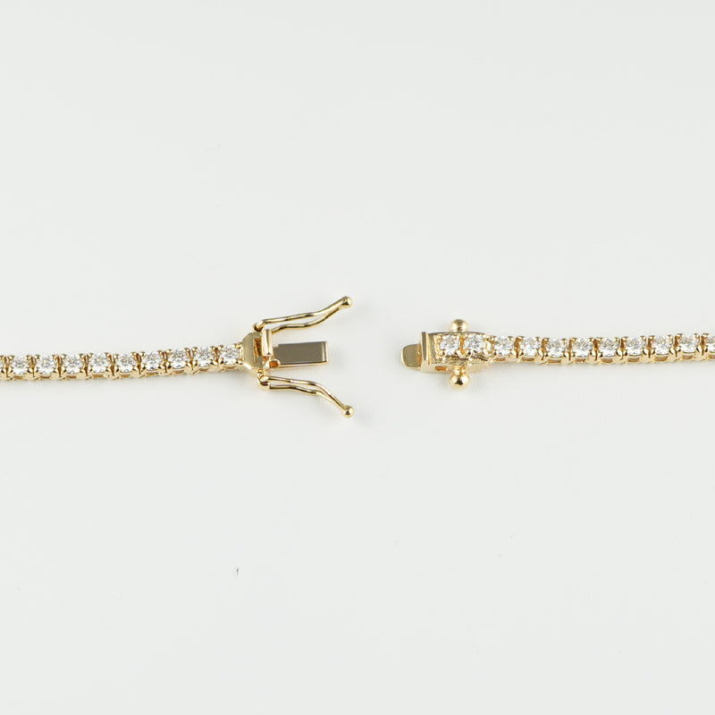 ダイヤモンドテニスネックレス ストレート K18枠 幅2.4mm 50cm トータル5.05ct カラー:G〜H クラリティ:VS-2〜SI-1 カット:VG ※ダイヤモンドのグレードは目安となります※