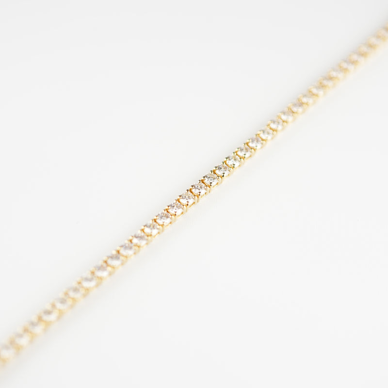 ダイヤモンドテニスブレスレット ストレート K18枠 幅2.6mm 18cm トータル3.02ct カラー:G〜H クラリティ:VS-2〜SI-2 カット:VG ※ダイヤモンドのグレードは目安となります※