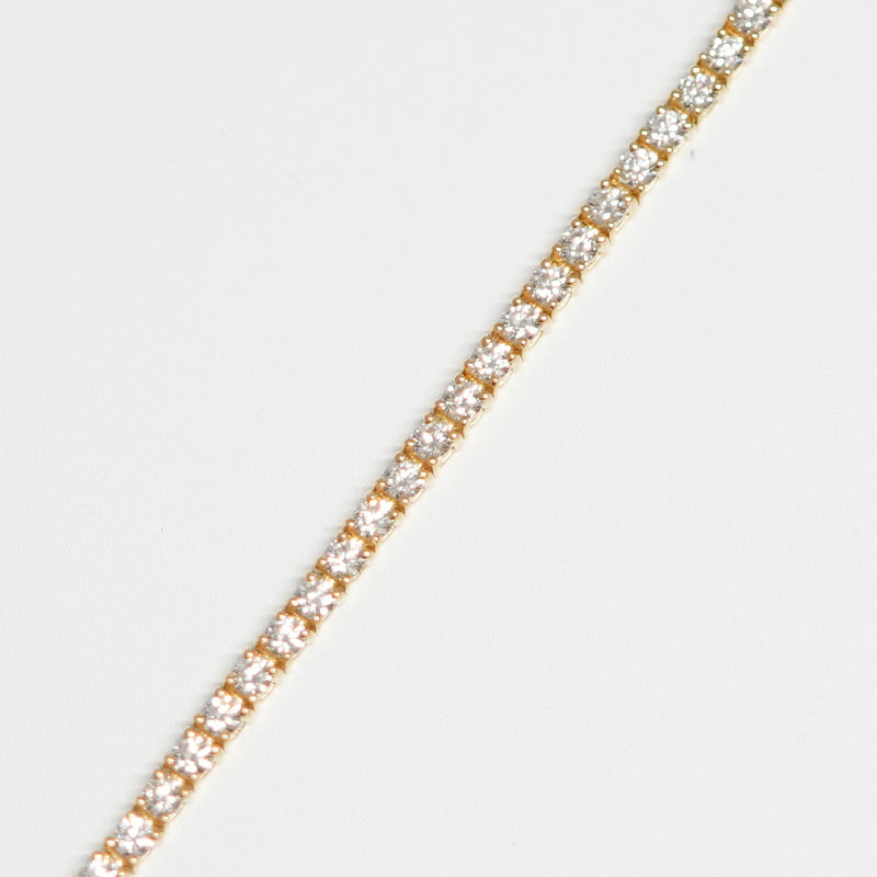 ダイヤモンドテニス ブレスレット ストレート K18枠 幅約2.7mm 18cm