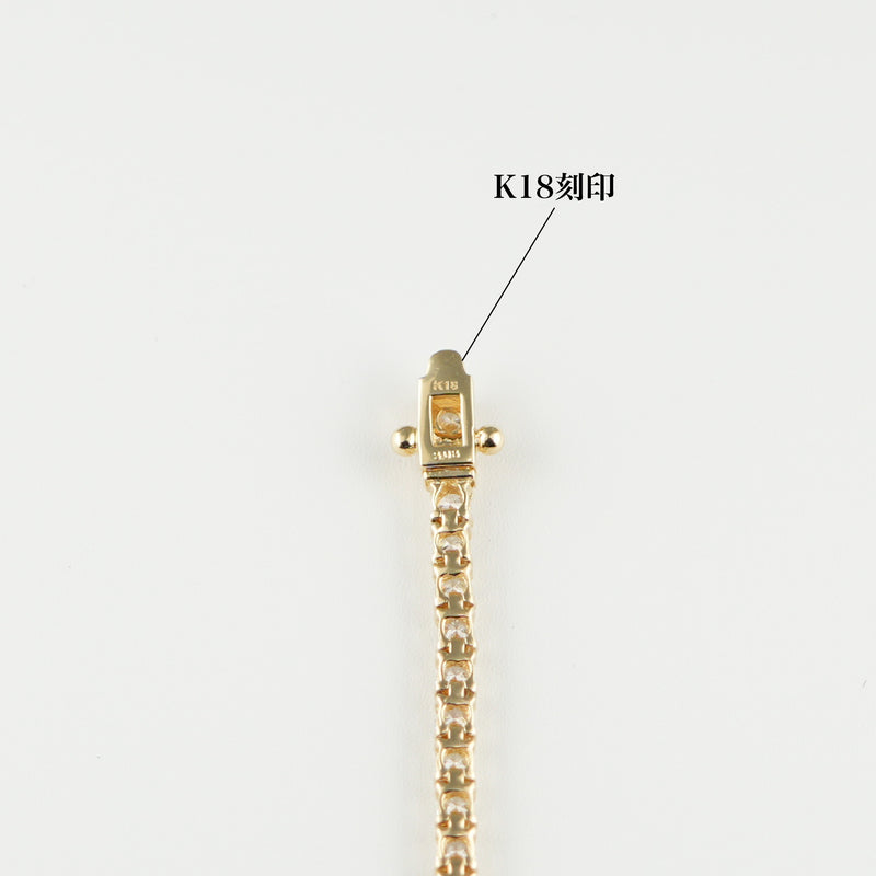ダイヤモンドテニスブレスレット ストレート K18 幅2.7mm 18cm トータル3.08ct カラー:G〜H クラリティ:VS-2〜SI-1 カット:VG ※ダイヤモンドのグレードは目安となります※