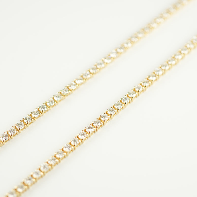 ダイヤモンドテニスネックレス ストレート K18枠 幅2.9mm 50cm トータル10.52ct カラー:G〜H クラリティ:VS-2〜SI-1 カット:VG〜G ※ダイヤモンドのグレードは目安となります※
