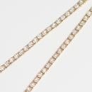 ダイヤモンドテニス ネックレス ストレート K18枠 幅約3.0mm 50cm トータル10.10ct カラー:G〜H クラリティ:VS-2〜SI-2 カット:VG ※ダイヤモンドのグレードは目安となります※