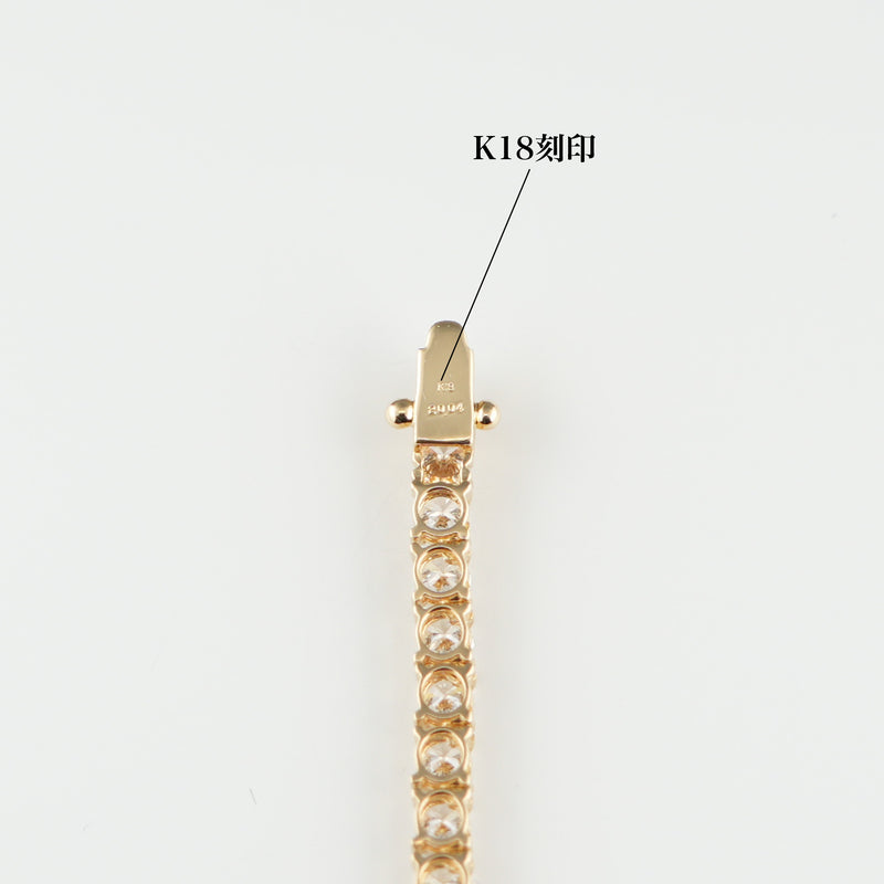 ダイヤモンドテニス ネックレス ストレート K18枠 幅約3.7mm 55cm