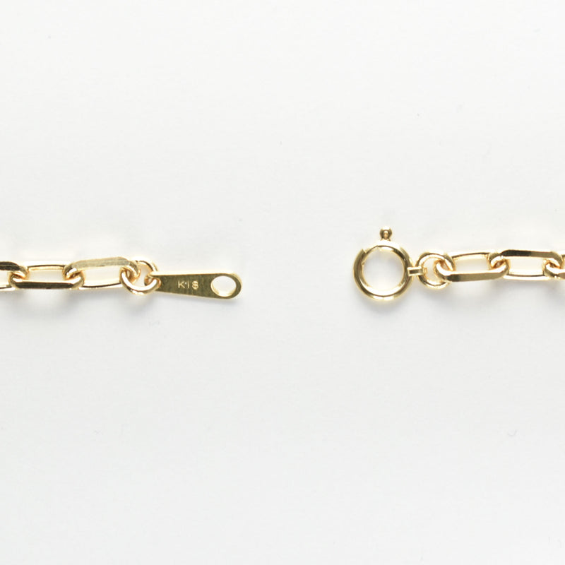 粗目小豆ネックレス K18 幅3.8mm 1.2φ 55cm 小豆 チェーン