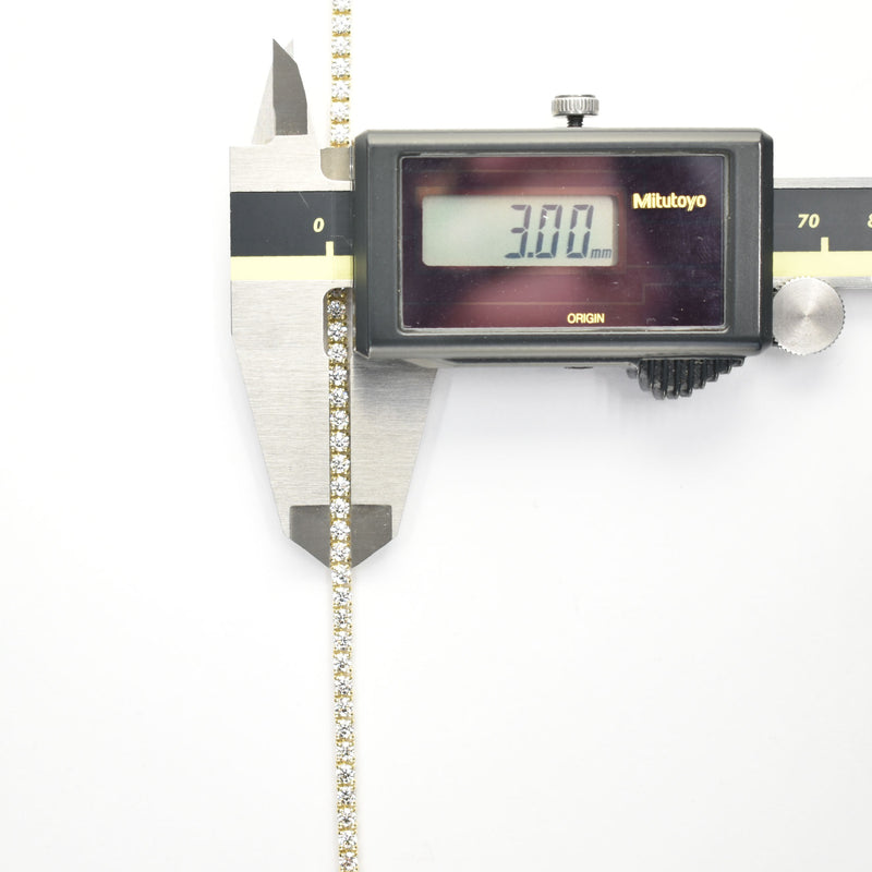 ダイヤモンドテニスネックレス ストレート K18枠 幅3.0mm 45cm