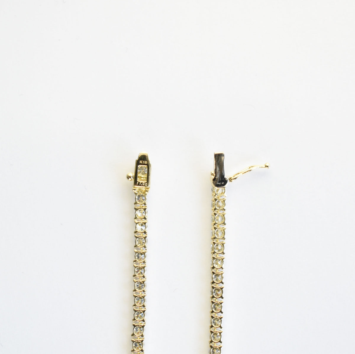 ダイヤモンドテニス ネックレス ストレート K18枠 幅約3.0mm 50cm