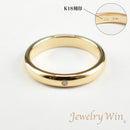 リング 甲丸リング K18 幅3.0mm ダイヤモンド付