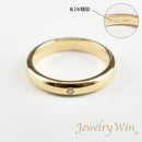 リング 甲丸リング K18 幅3.0mm ダイヤモンド付