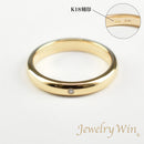 リング 甲丸リング K18 幅3.0mm ダイヤモンド付