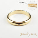 リング 甲丸リング K18 幅3.0mm ダイヤモンド付