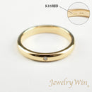 リング 甲丸リング K18 幅3.0mm ダイヤモンド付