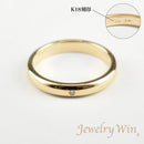 リング 甲丸リング K18 幅3.0mm ダイヤモンド付