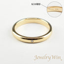 リング 甲丸リング K18 幅3.0mm ダイヤモンド付