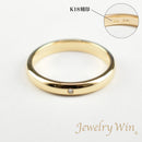 リング 甲丸リング K18 幅3.0mm ダイヤモンド付