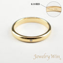リング 甲丸リング K18 幅3.0mm ダイヤモンド付
