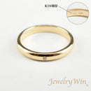 リング 甲丸リング K18 幅3.0mm ダイヤモンド付