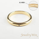 リング 甲丸リング K18 幅3.0mm ダイヤモンド付