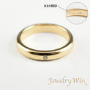 リング 甲丸リング K18 幅3.0mm ダイヤモンド付