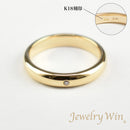 リング 甲丸リング K18 幅3.0mm ダイヤモンド付