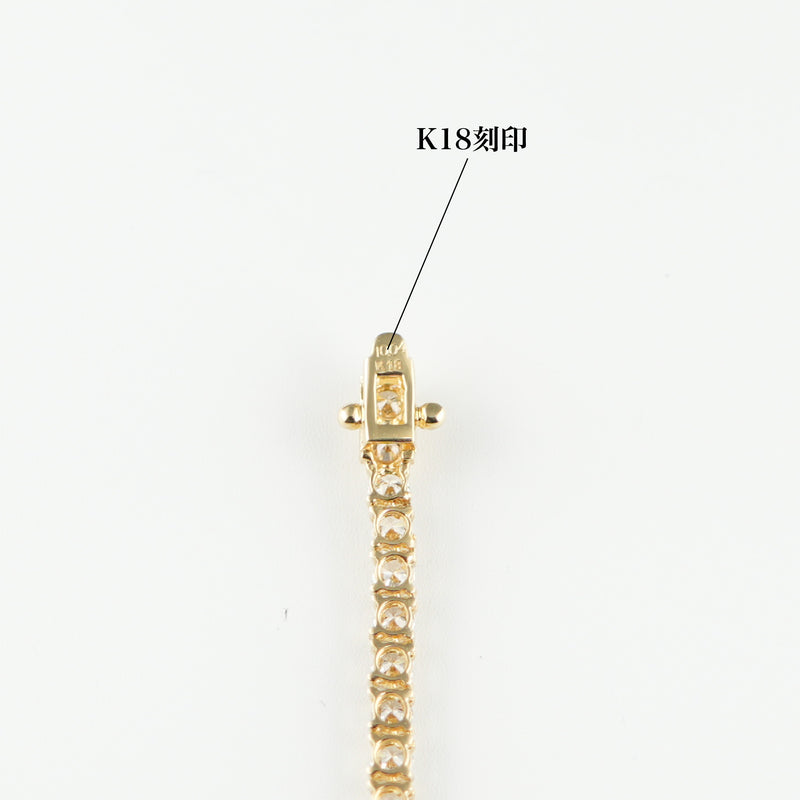 ダイヤモンドテニスネックレス ストレート K18枠 幅3.1mm 45cm トータル10.04ct カラー:G〜H クラリティ:VS-2〜SI-1 カット:VG ※ダイヤモンドのグレードは目安となります※