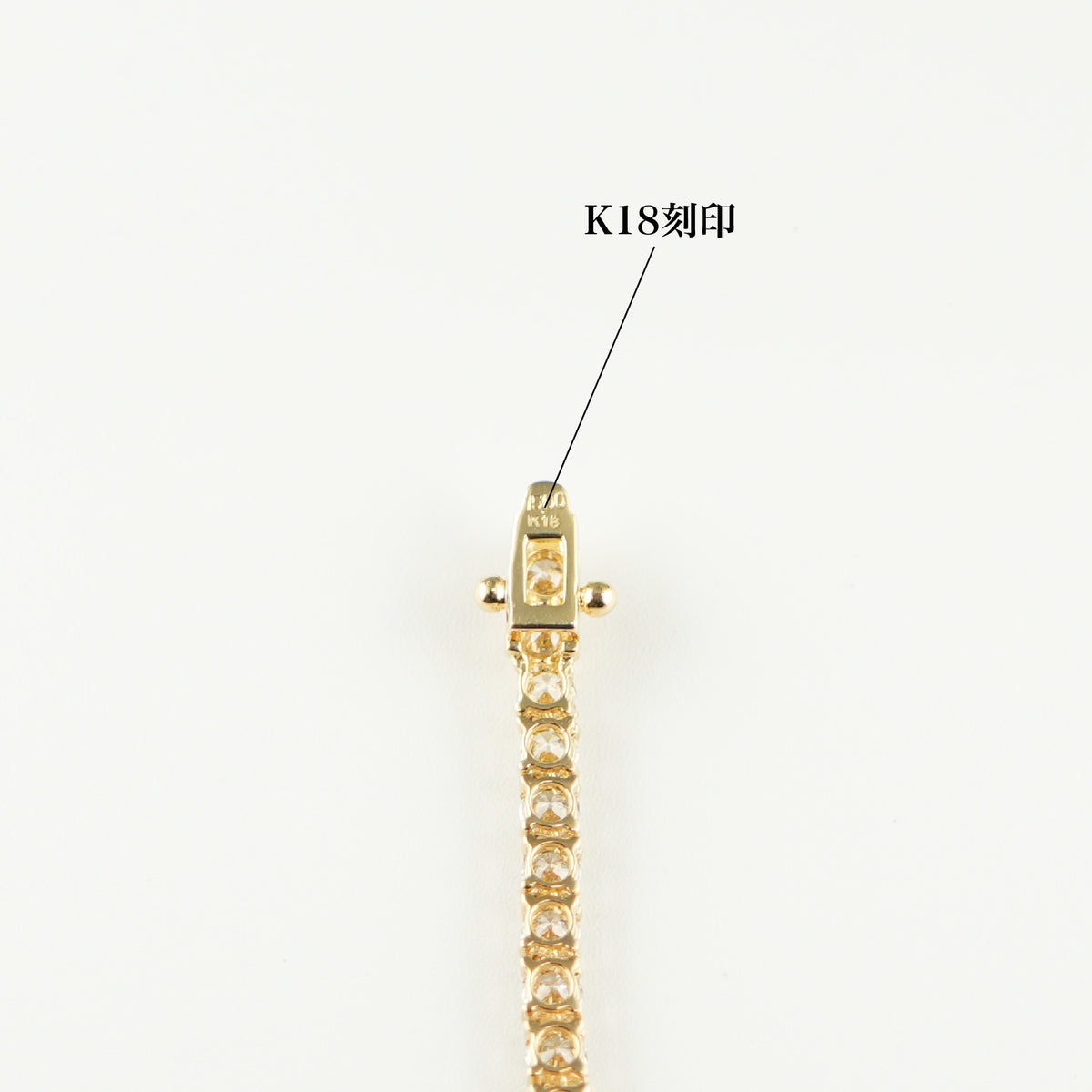 ダイヤモンドテニス ネックレス ストレート K18枠 幅約3.1mm 50cm 