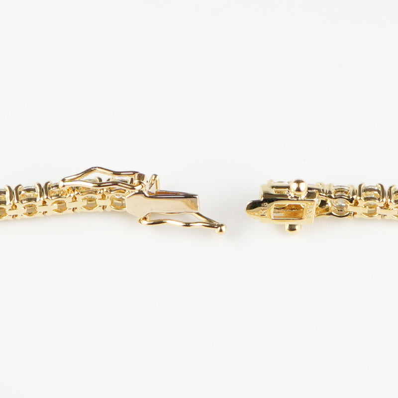 ダイヤモンドテニスブレスレット ストレート K18枠 幅3.3mm 18cm トータル5.01ct カラー:G〜H クラリティ:VS-2〜SI-2 カット:VG〜G ※ダイヤモンドのグレードは目安となります※