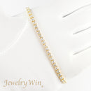 ダイヤモンドテニスブレスレット ストレート K18枠 幅3.3mm 18cm トータル5.01ct カラー:G〜H クラリティ:VS-2〜SI-2 カット:VG〜G ※ダイヤモンドのグレードは目安となります※