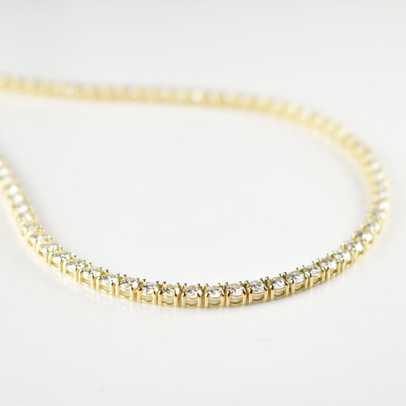 ダイヤモンドテニスネックレス ストレート K18枠 幅3.3mm 51cm トータル15.04ct カラー:G〜H クラリティ:SI-1〜SI-2 カット:VG〜G ※ダイヤモンドのグレードは目安となります※