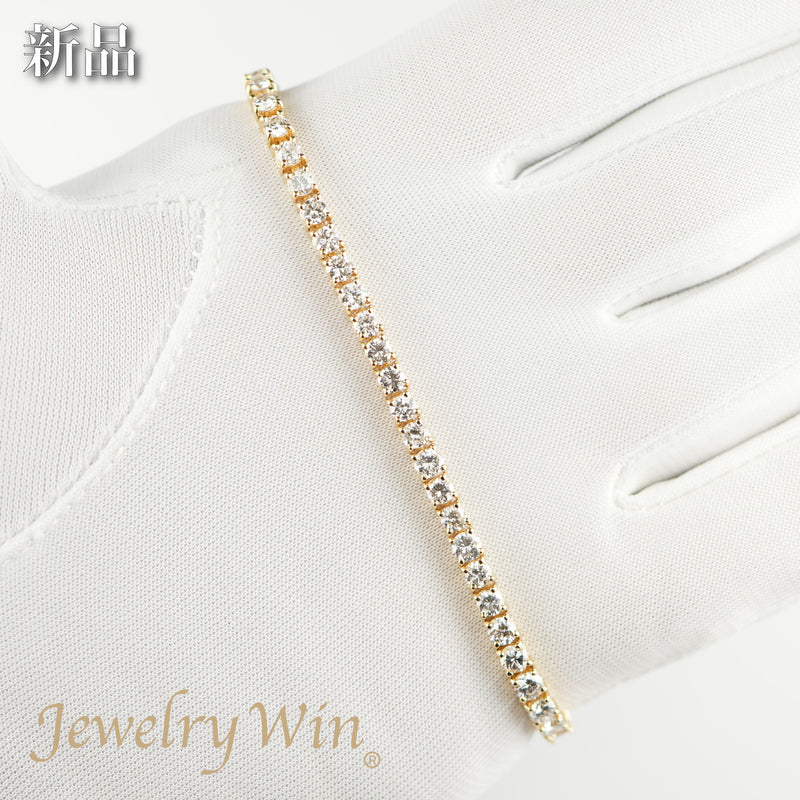 ダイヤモンドテニスブレスレット ストレート K18枠 幅3.4mm 18cm トータル5.00ct カラー:G〜H クラリティ:VS-2〜SI-2 カット:VG〜G ※ダイヤモンドのグレードは目安となります※