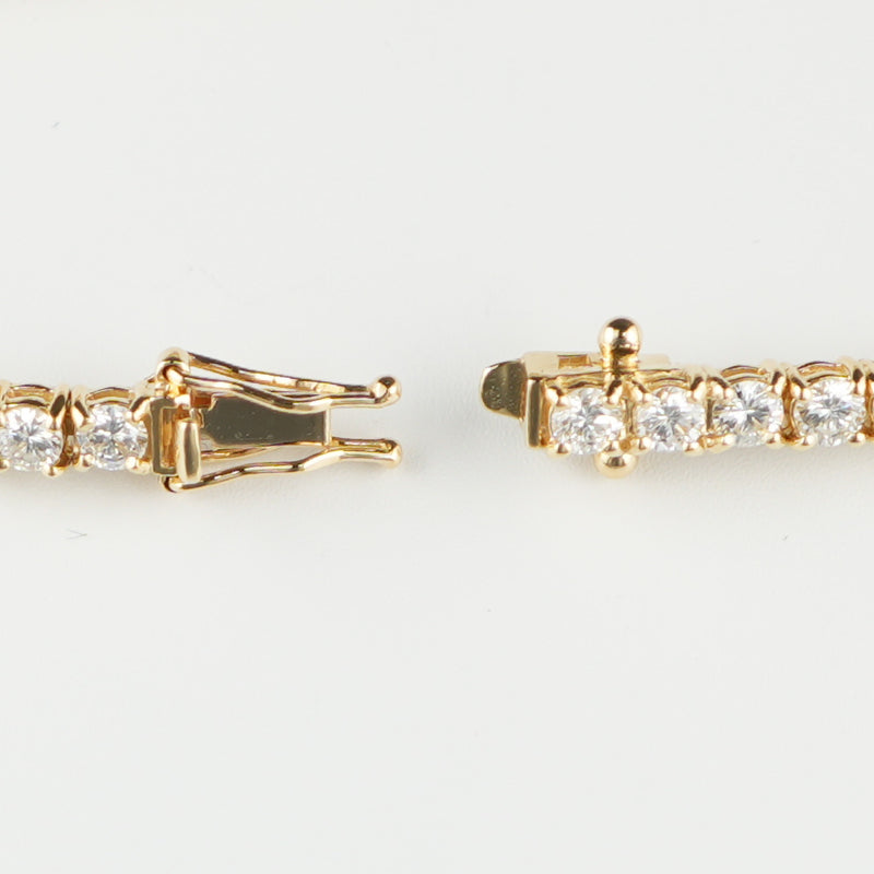 ダイヤモンドテニスブレスレット ストレート K18枠 幅3.4mm 18cm トータル5.00ct カラー:G〜H クラリティ:VS-2〜SI-2 カット:VG〜G ※ダイヤモンドのグレードは目安となります※