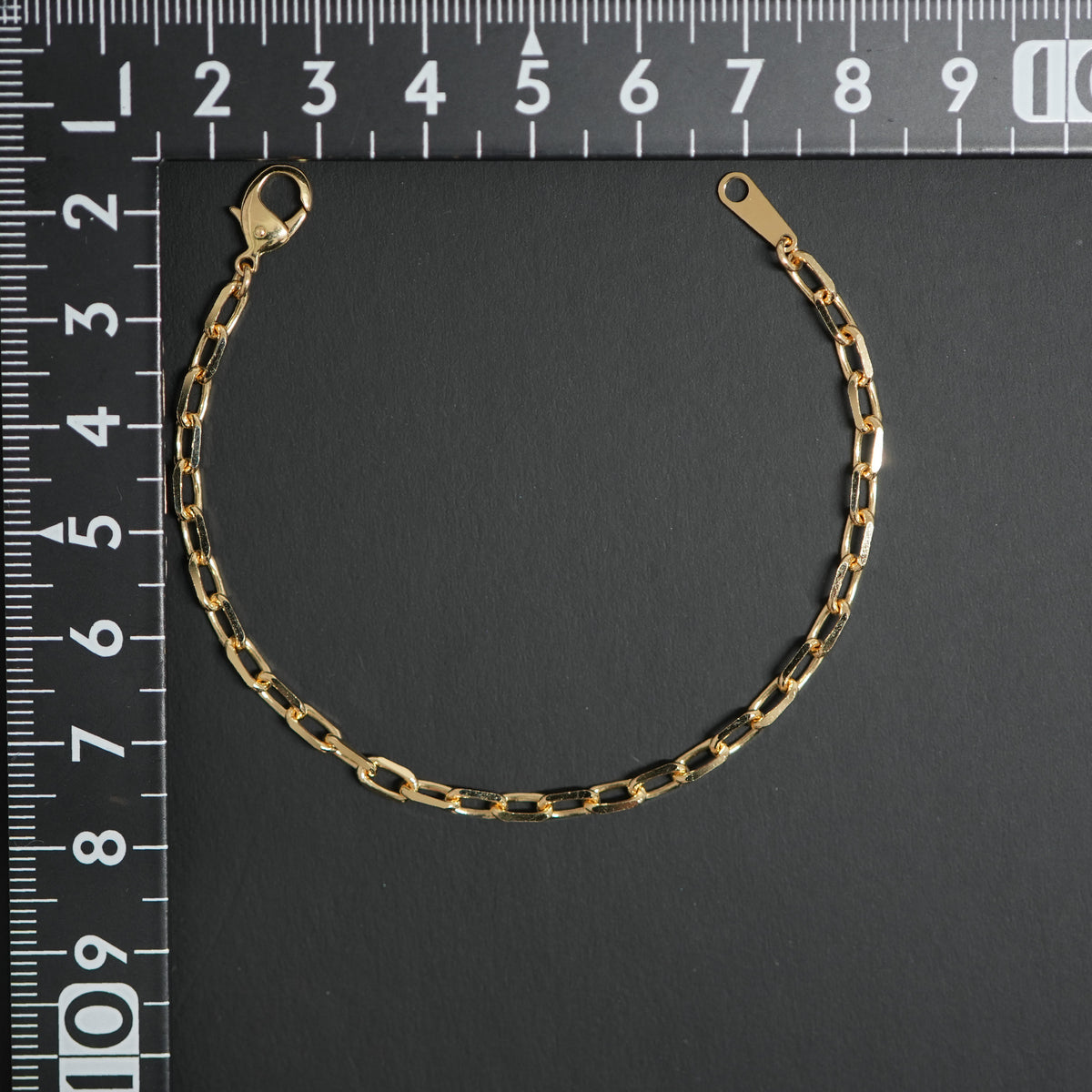 粗目小豆チェーン ブレスレット K18 幅3.4mm 1.0φ 16cm