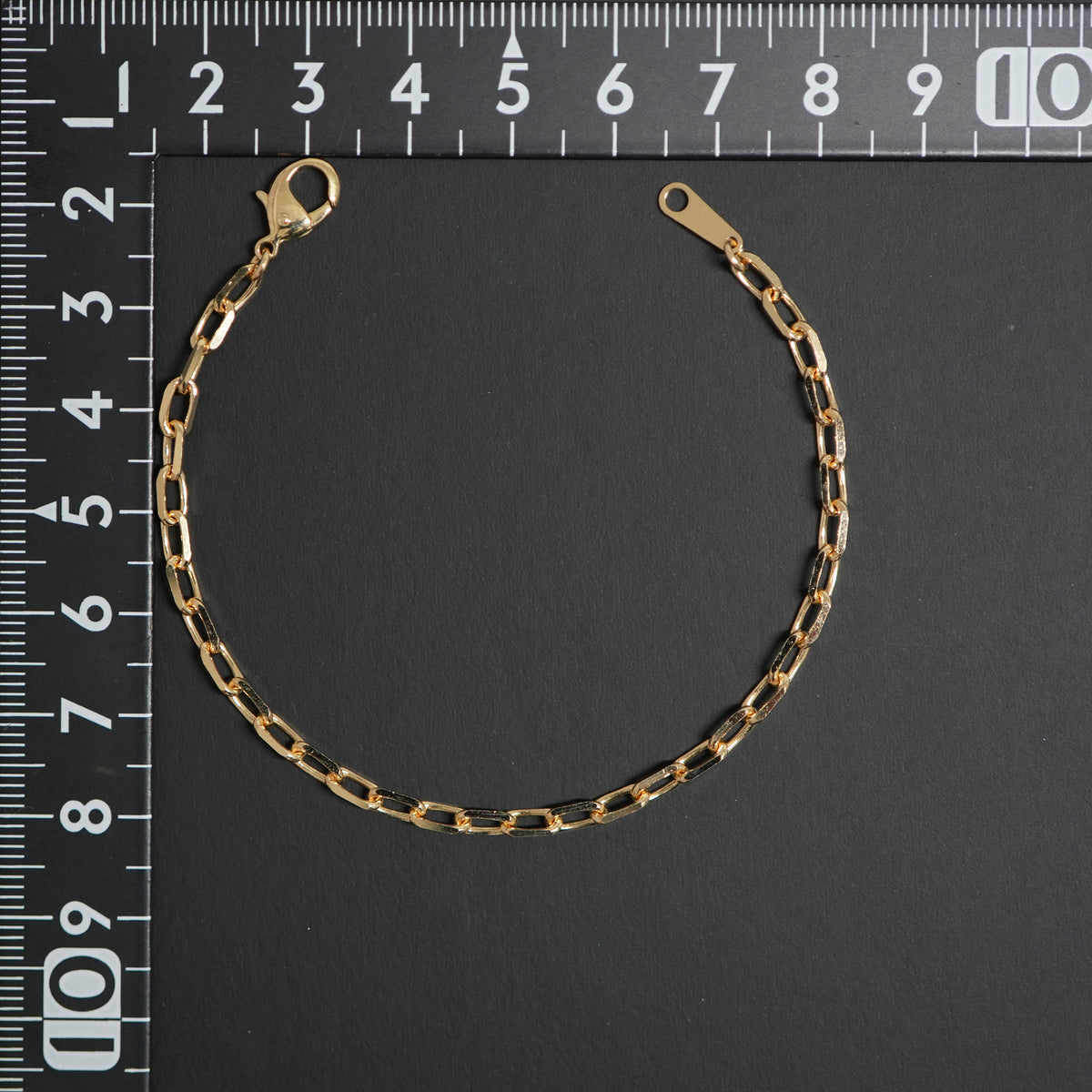 粗目小豆チェーン ブレスレット K18 幅3.4mm 1.0φ 17cm