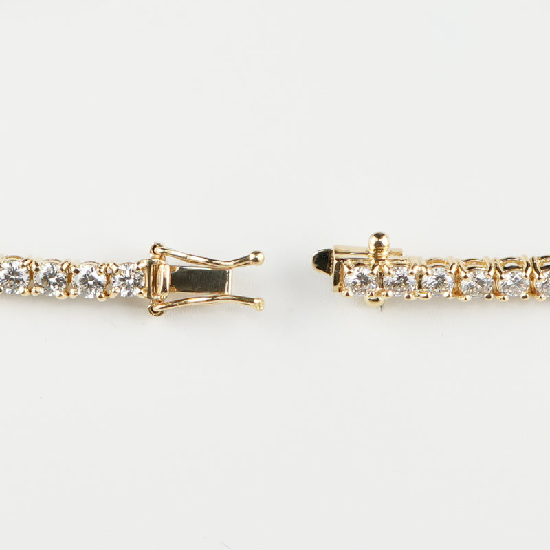 ダイヤモンドテニスブレスレット ストレート K18枠 幅3.4mm 20cm トータル5.21ct カラー:G〜H クラリティ:VS-2〜SI-1 カット:VG ※ダイヤモンドのグレードは目安となります※